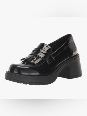 Patent Leather Chunky Heel Loafer